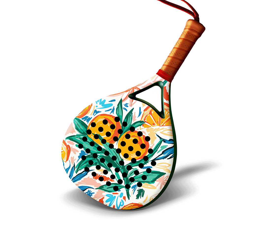 Bar Harbor | Light Blue Pickleball Paddle | Tangerine