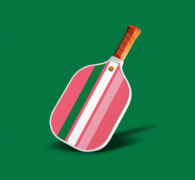 Ischia green, white, and pink striped paddle by Tangerine