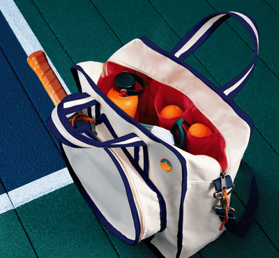 Navy Capri Stripe Pickleball Bag