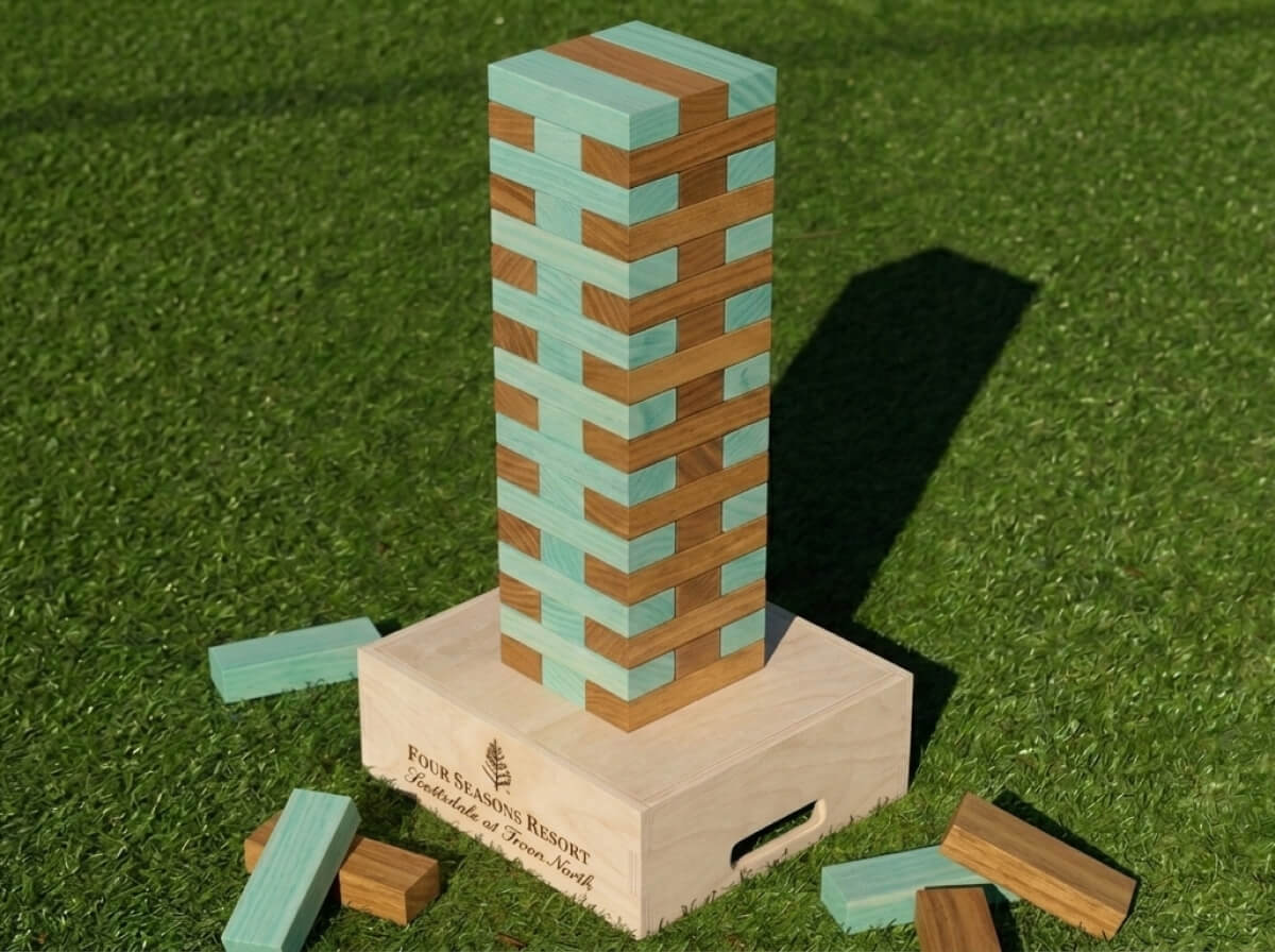 Custom branded giant tumble tower