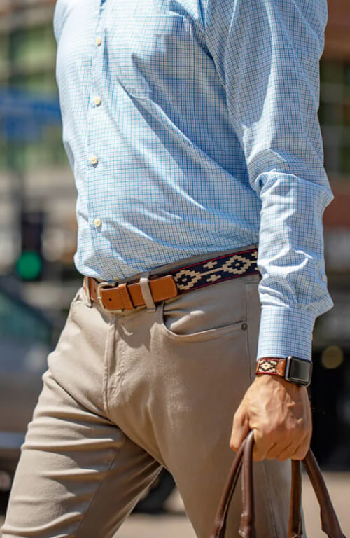 La Matera x Tangerine custom woven belt
