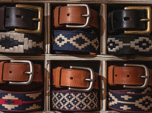 La Matera custom belt leather tab branding