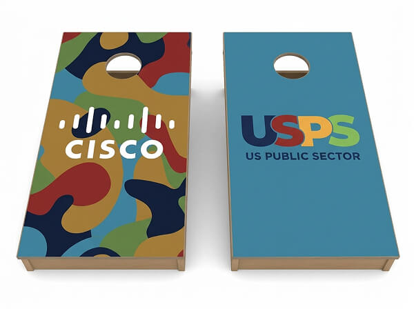 Branded cornhole boards for corporate events and retreats
