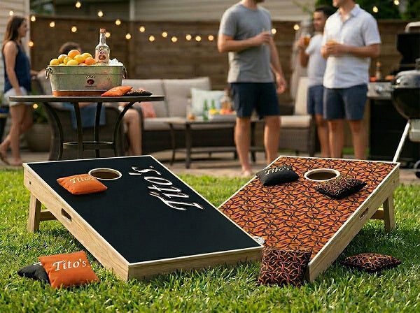 Custom branded cornhole boards — corporate order