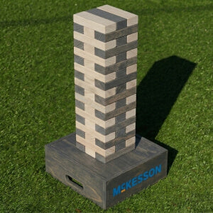 Custom branded giant tumble tower project