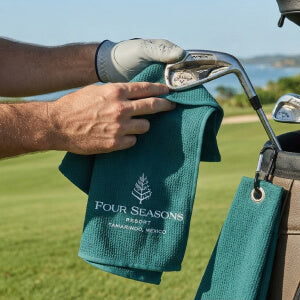 Custom branded golf towel project