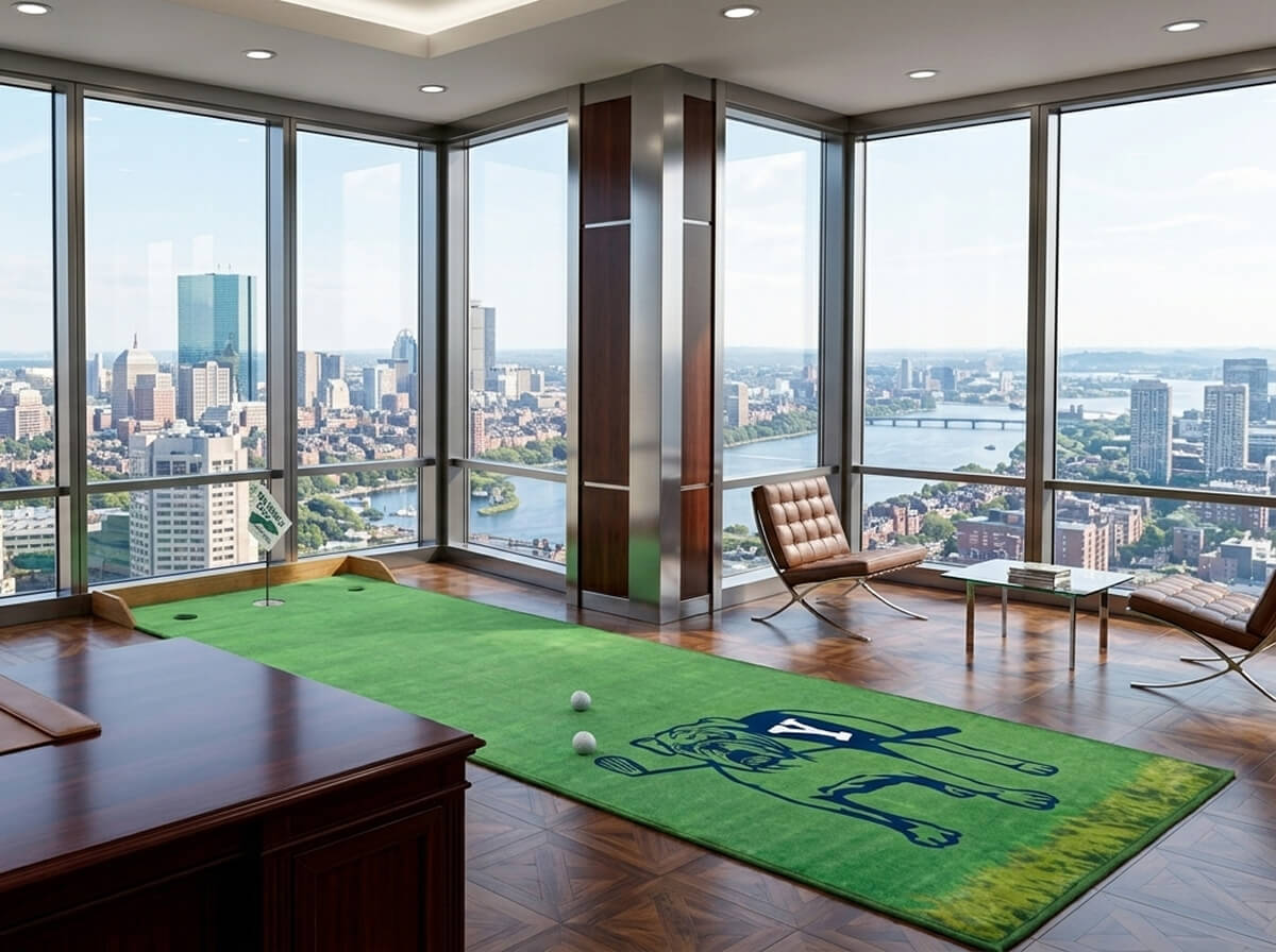 Custom branded putting green for a golf resort
