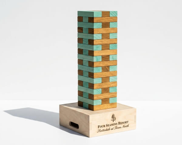 Custom giant tumble tower for resorts and hotels