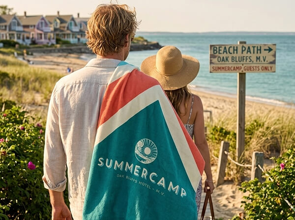 Branded beach towels for corporate gifting and swag