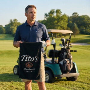 Custom branded golf towel project